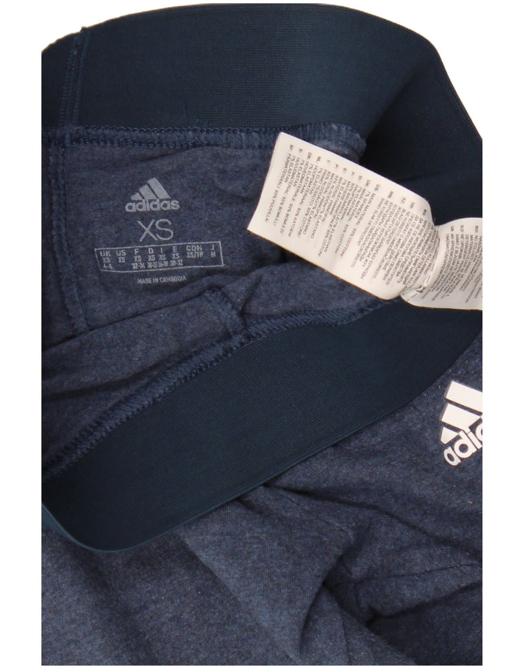 Leggings ADIDAS Mulher UK 4/6 XS Azul Marinho Algodão