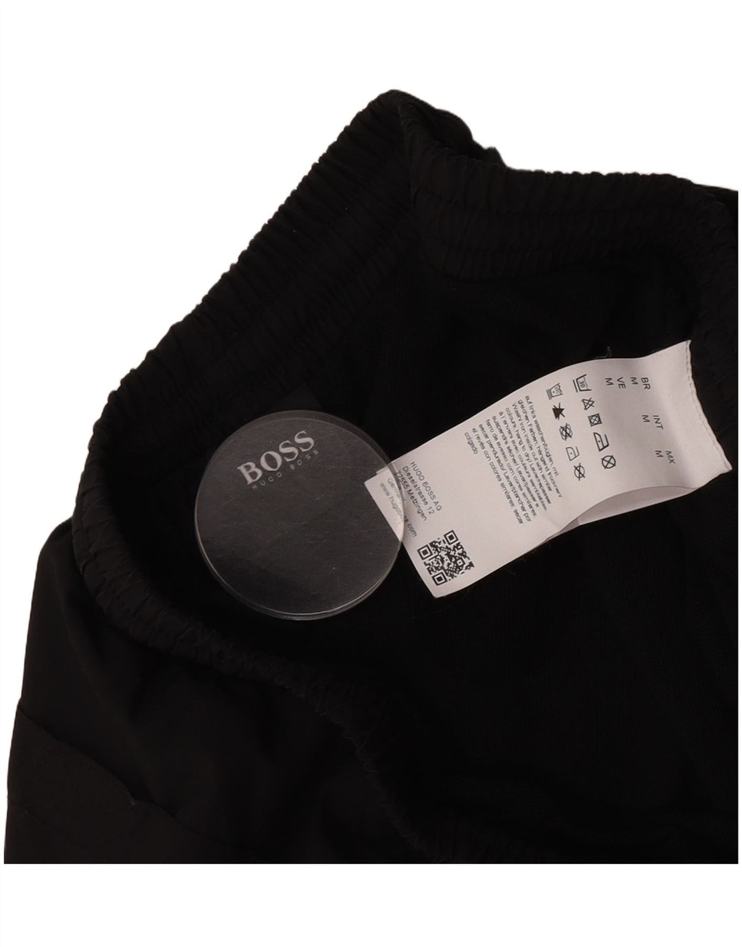 Shorts de natação masculino Hugo Boss poliéster preto médio