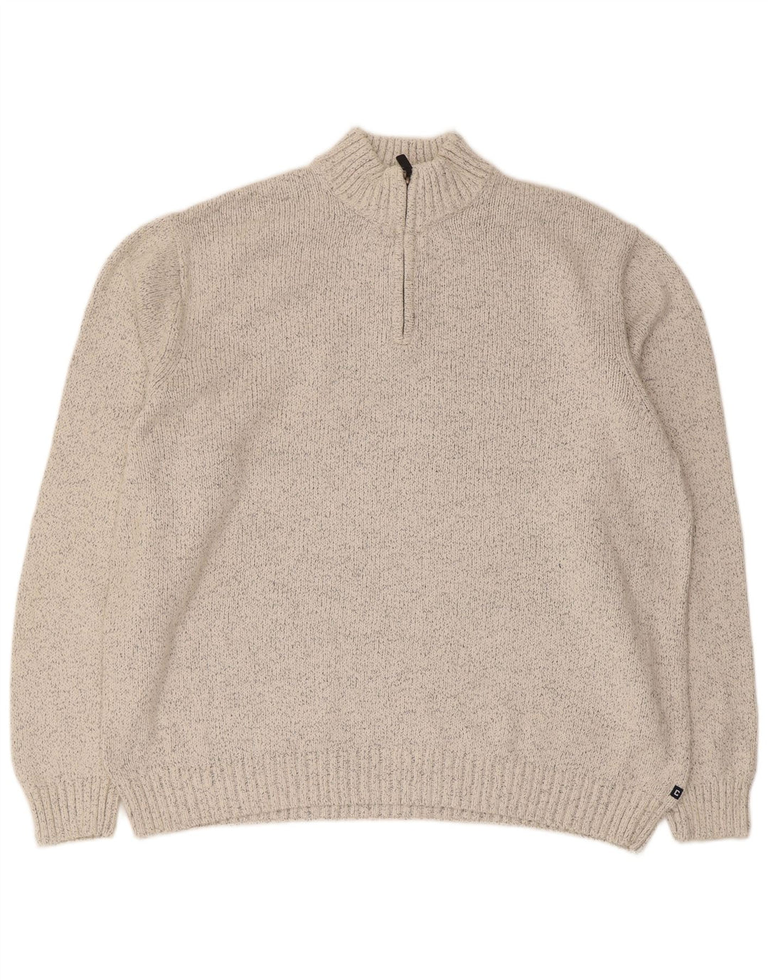 Suéter masculino Chaps com zíper e gola 2XL algodão manchado cinza