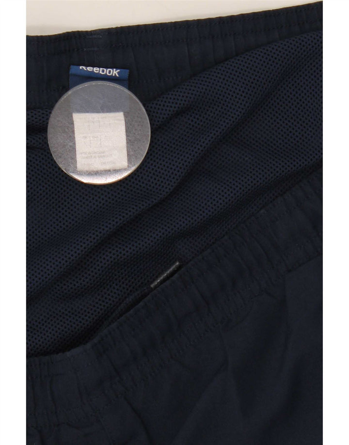 Shorts esportivos gráficos masculinos Reebok grandes poliéster azul marinho