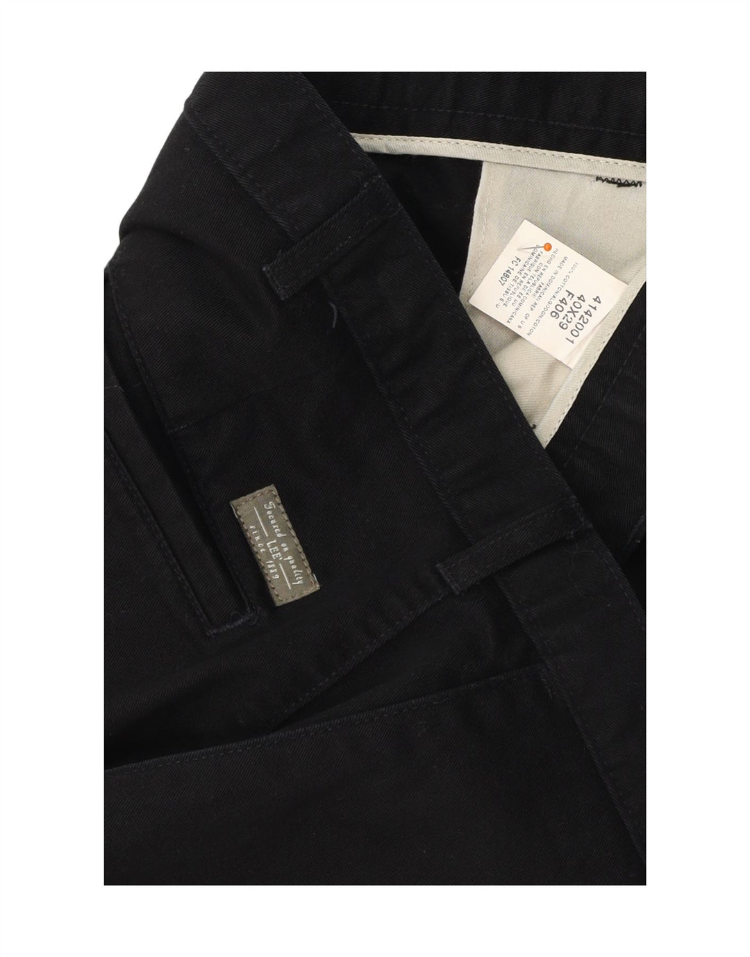 Calça chino reta masculina LEE W40 L29 algodão preto