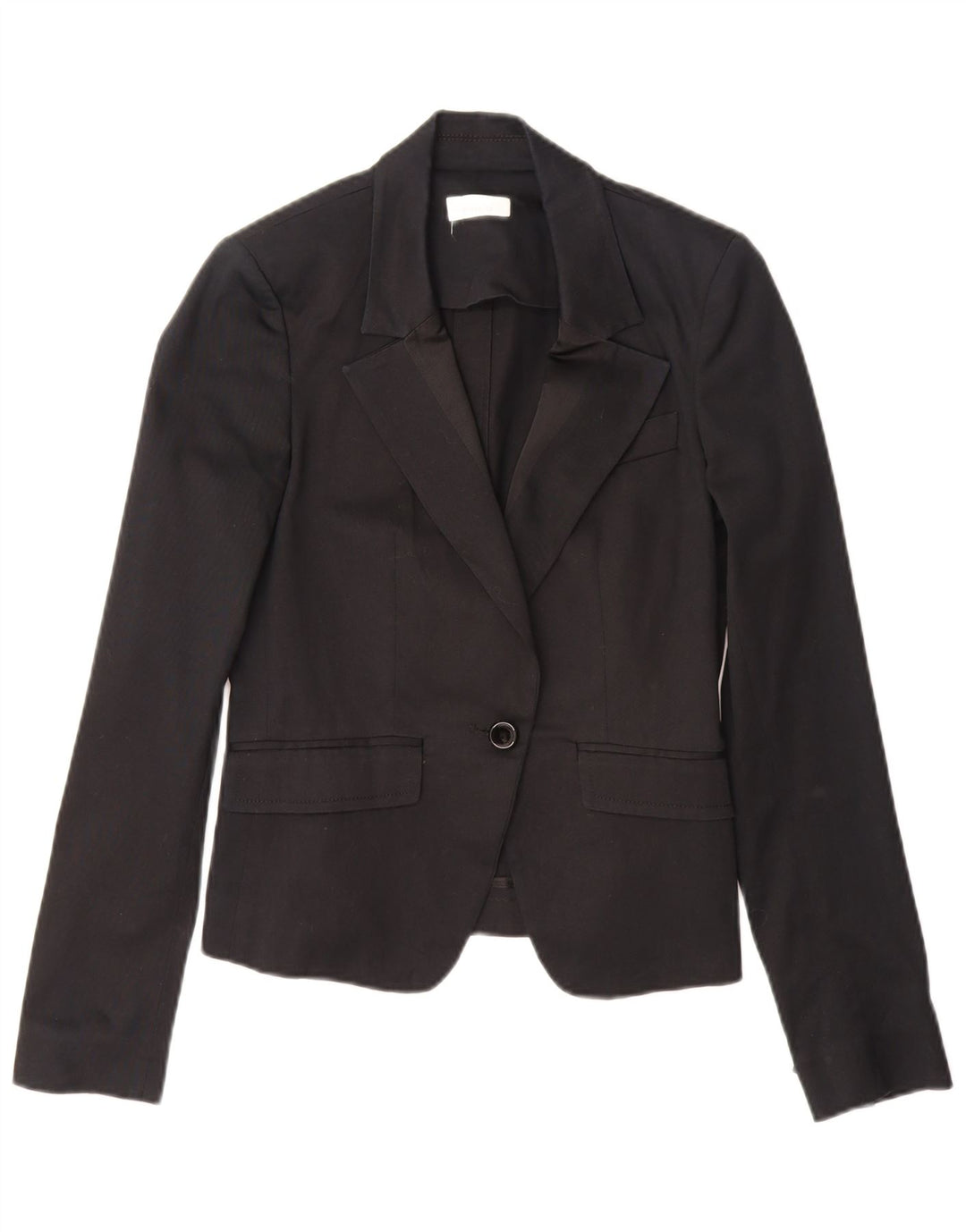 Jaqueta blazer feminina PINKO com 1 botão Reino Unido 10 algodão preto pequeno