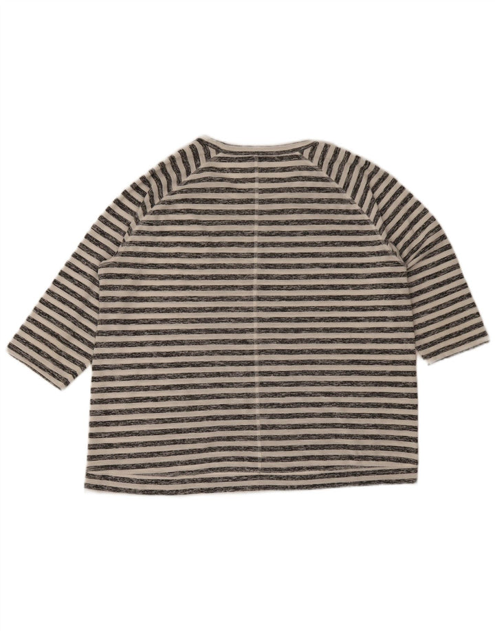 Top feminino Marks & Spencer manga 3/4 Reino Unido 16 listrado branco grande