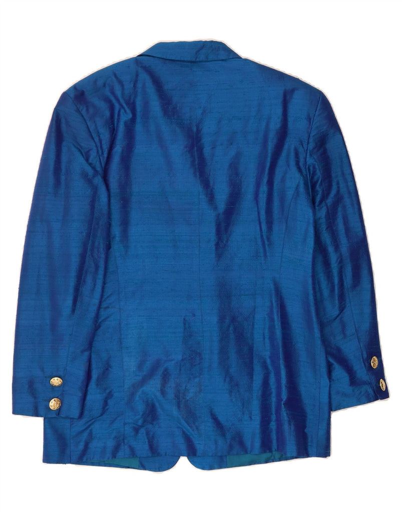 MONDI Womens 2 Button Blazer Jacket EU 40 Medium Blue Silk Vintage Mondi and Second-Hand Mondi from Messina Hembry 