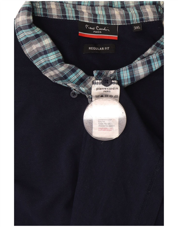 Camisa polo masculina PIERRE CARDIN Paris Regular Fit 3XL algodão azul marinho