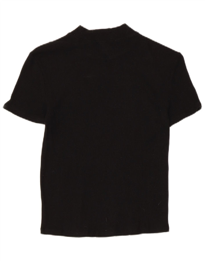 ZARA Top curto feminino UK 12 médio preto