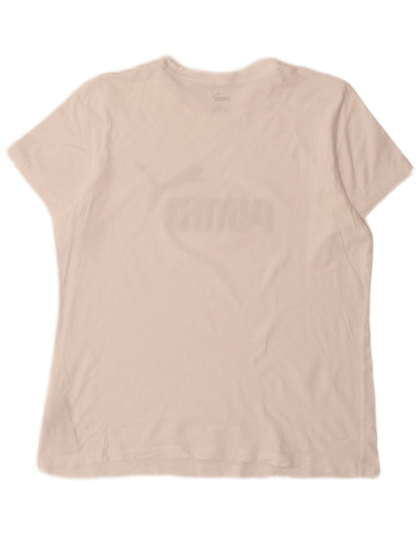 Camiseta feminina Puma Graphic UK 16 grande algodão branco