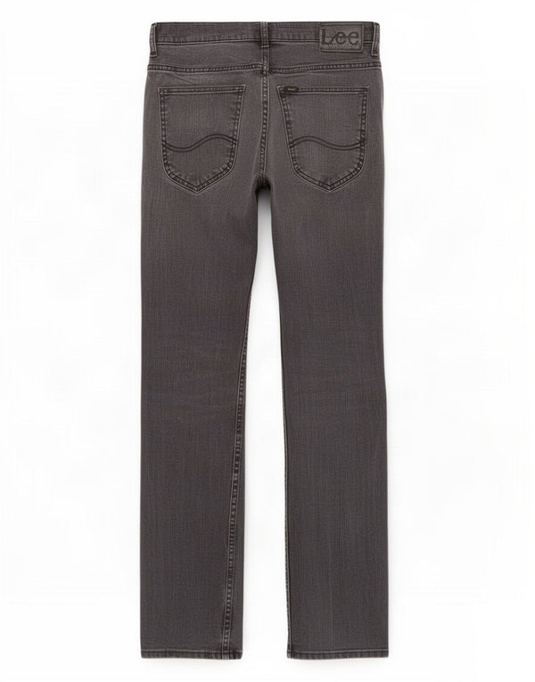 Lee Mens Straight Jeans W29 L32 Cinza Algodão