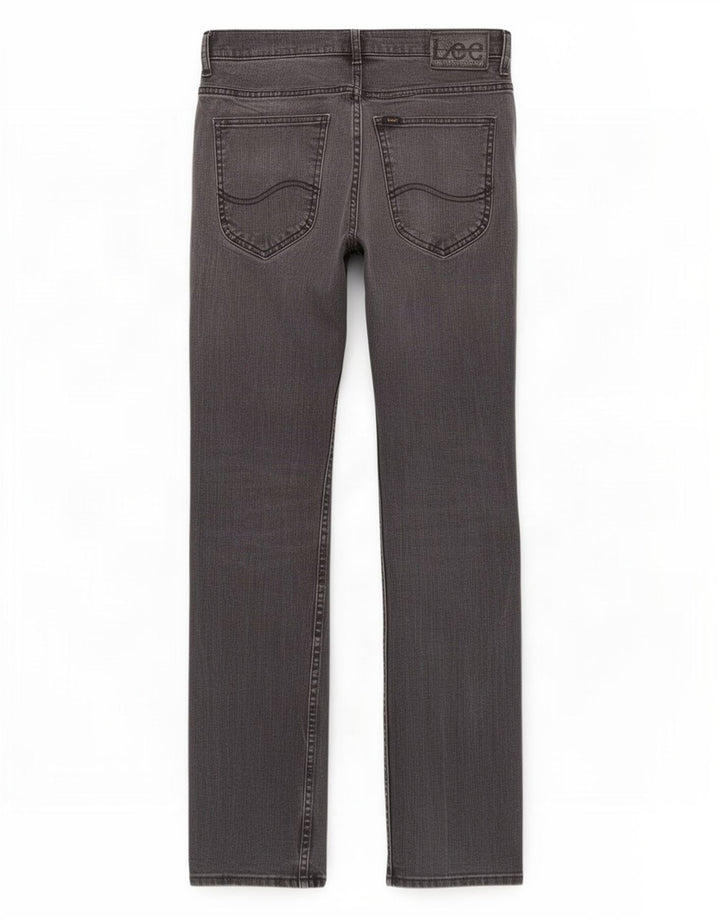 Lee Mens Straight Jeans W29 L32 Cinza Algodão
