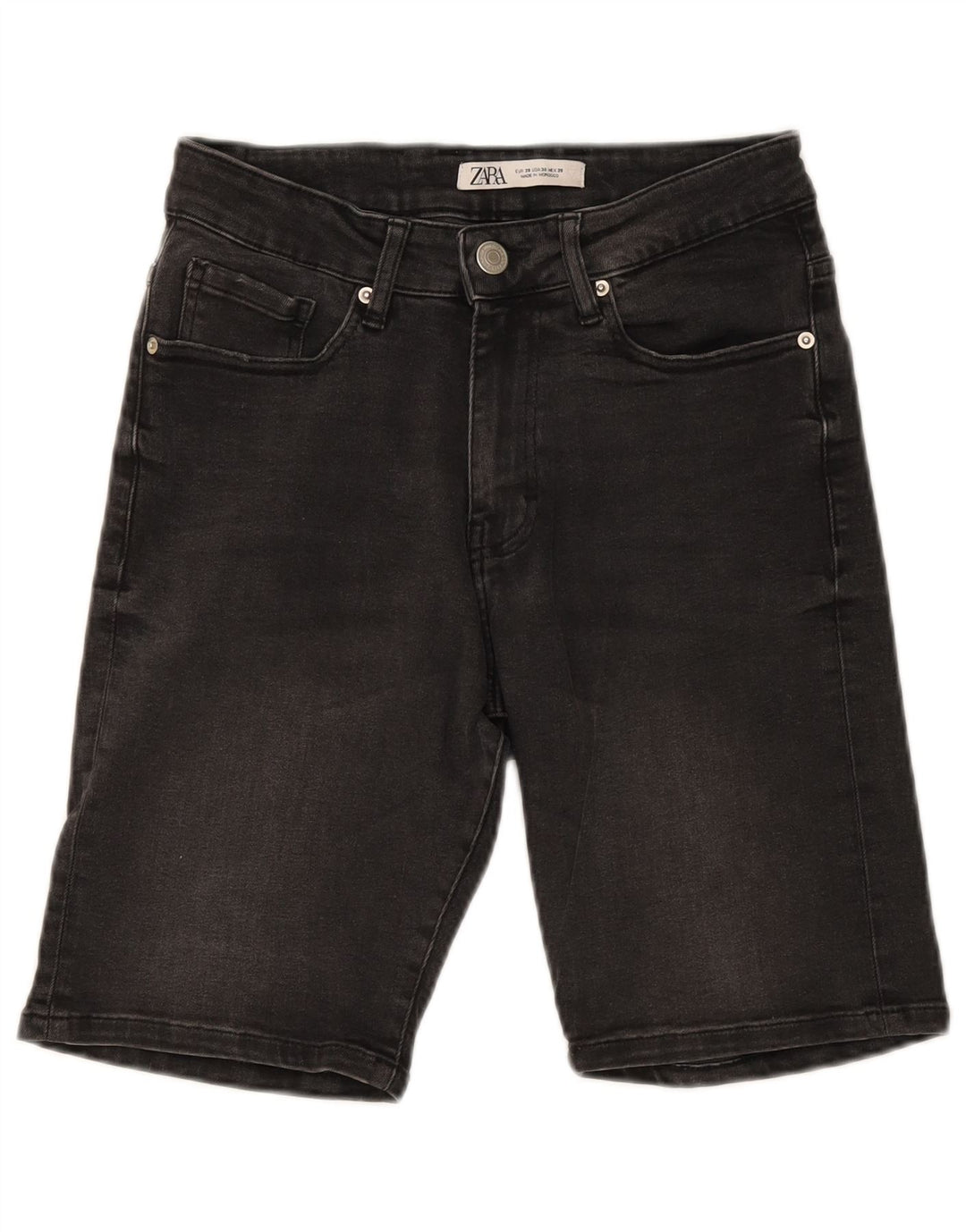 Shorts jeans masculino ZARA EU 38 pequeno W30 cinza