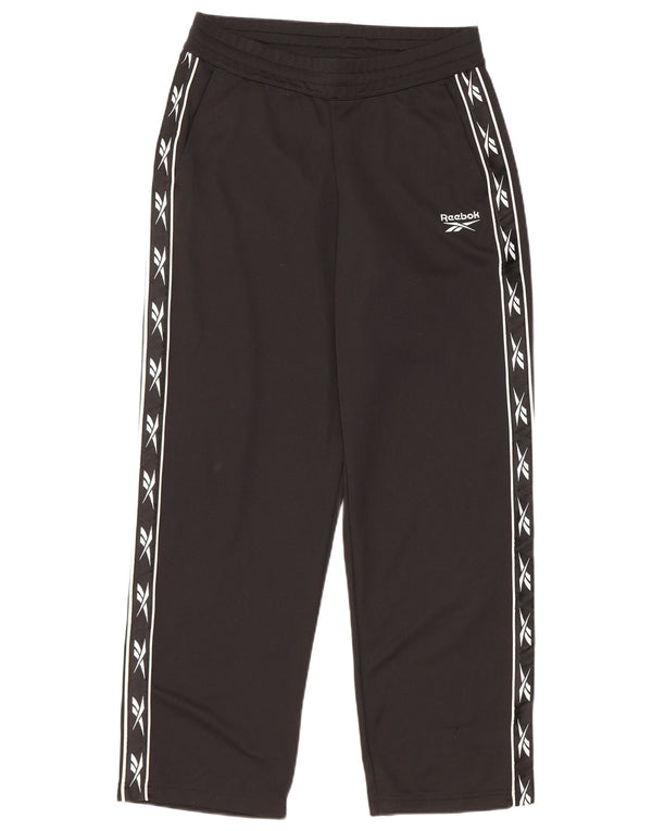 Reebok Mens Graphic Calças de treino pequeno poliéster preto