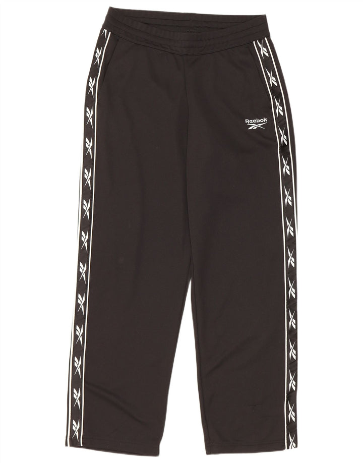 Reebok Mens Graphic Calças de treino pequeno poliéster preto