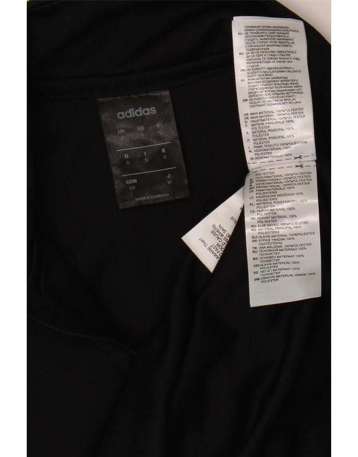 Adidas Mens Climalite Zip Neck Pullover Treino Top Pequeno Poliéster Preto