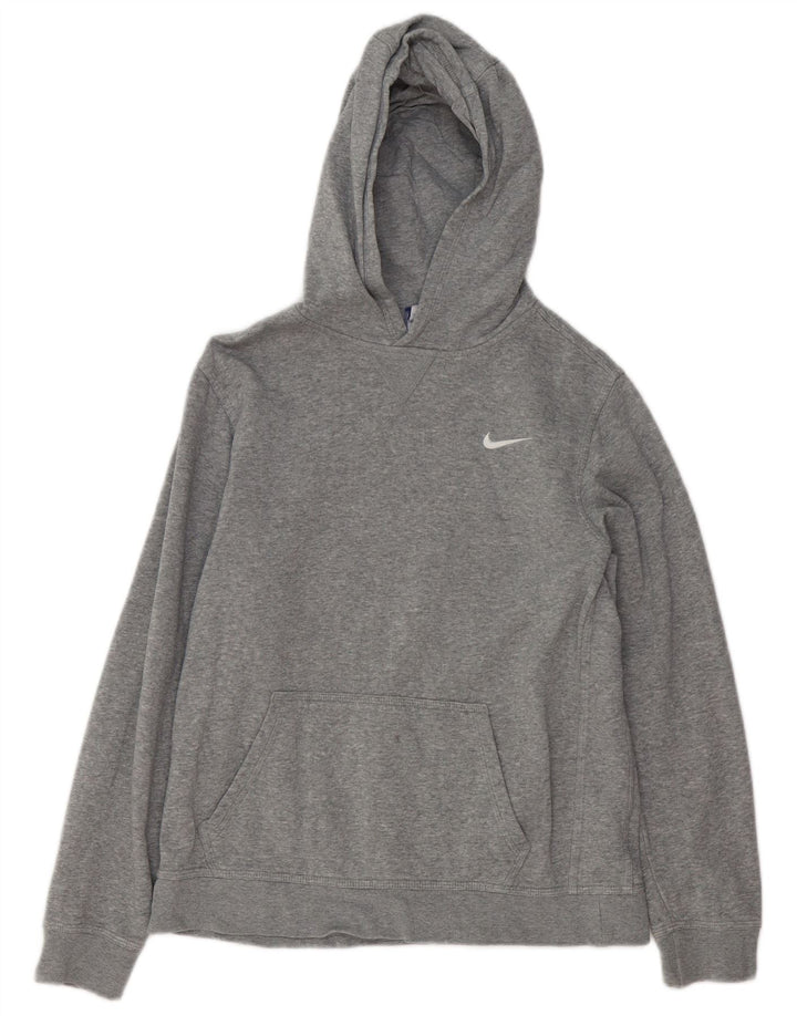 NIKE Meninos Hoodie Jumper 13-14 Anos XL Cinza Algodão