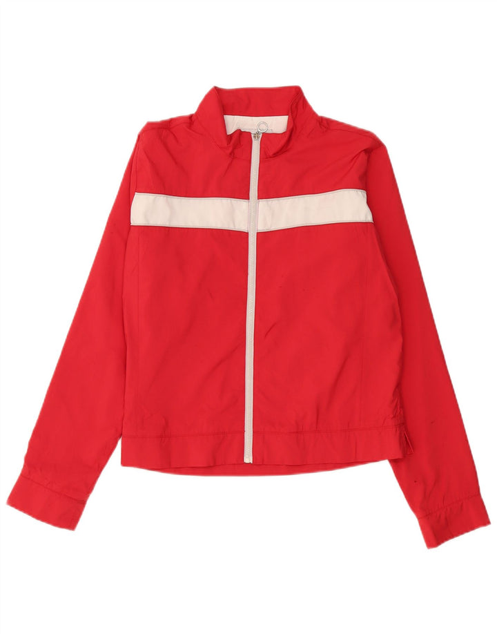 CHAMPION Jaqueta feminina de treino UK 16 grande bloco colorido vermelho
