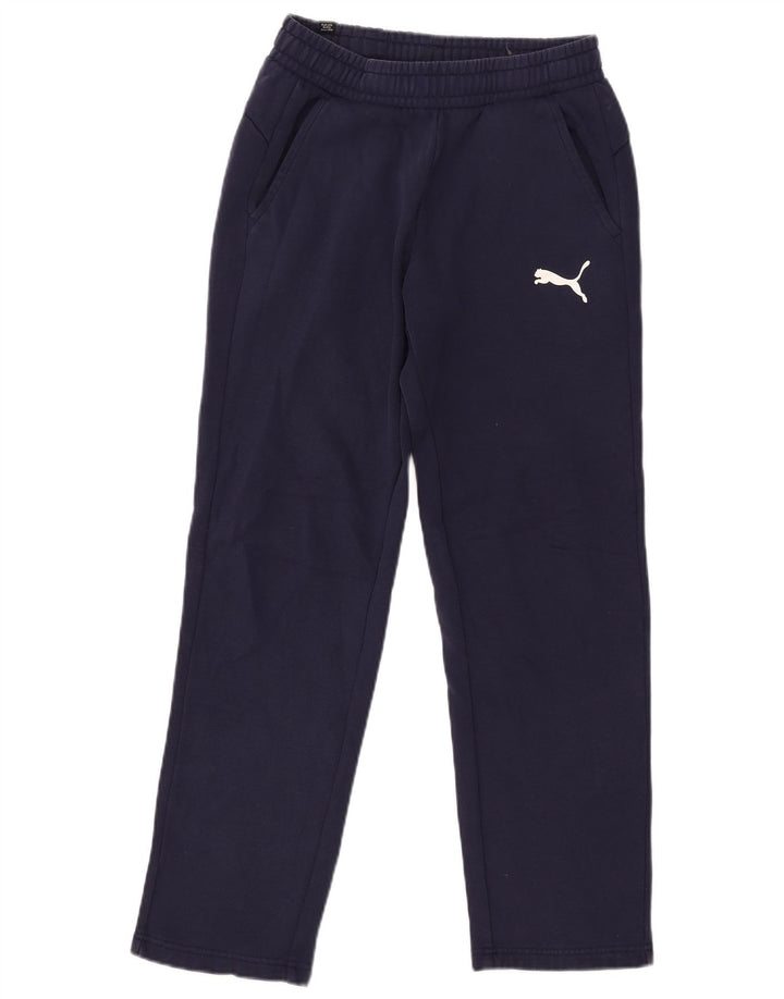 Calça de treino masculina PUMA pequena algodão azul marinho