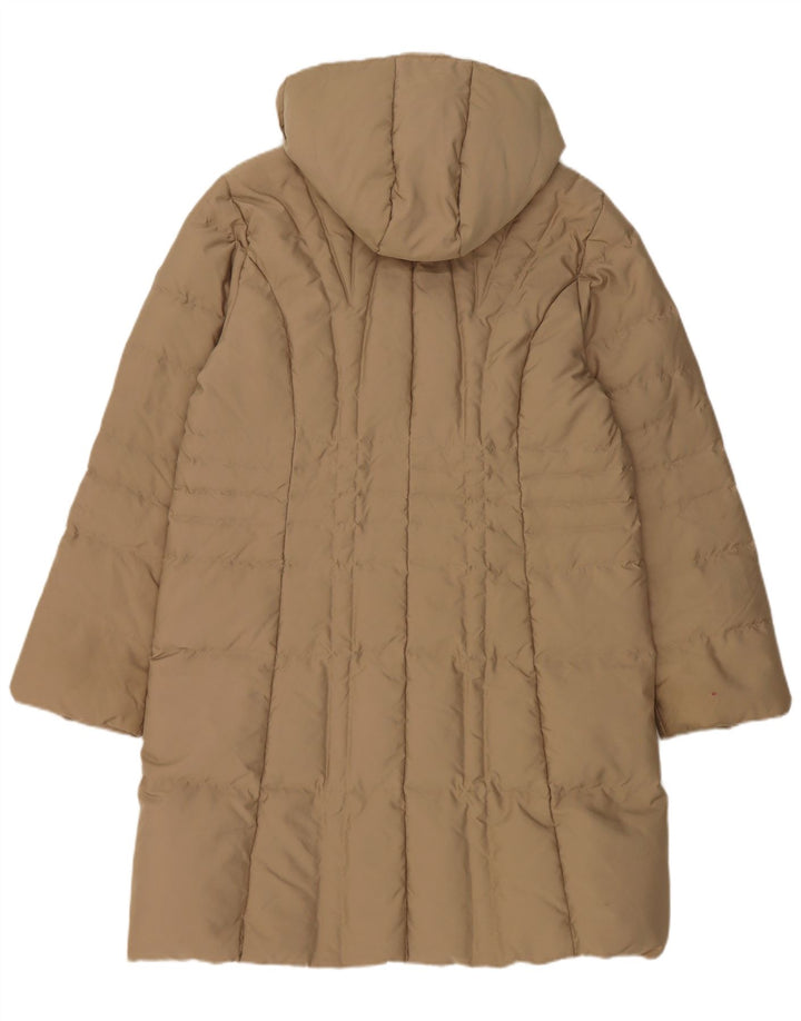 Casaco acolchoado com capuz feminino Sergio Tacchini UK 16 grande bege