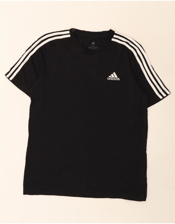 Adidas Mens Camiseta Top Médio Algodão Preto