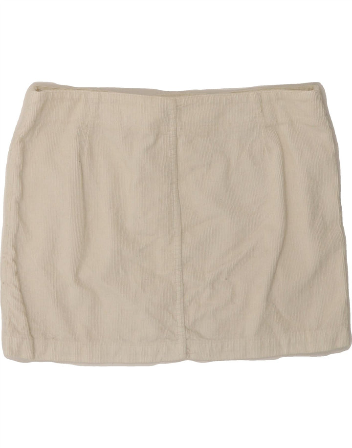 BENETTON Womens Corduroy Skirt IT 46 Large W32  White Cotton Vintage Benetton and Second-Hand Benetton from Messina Hembry 