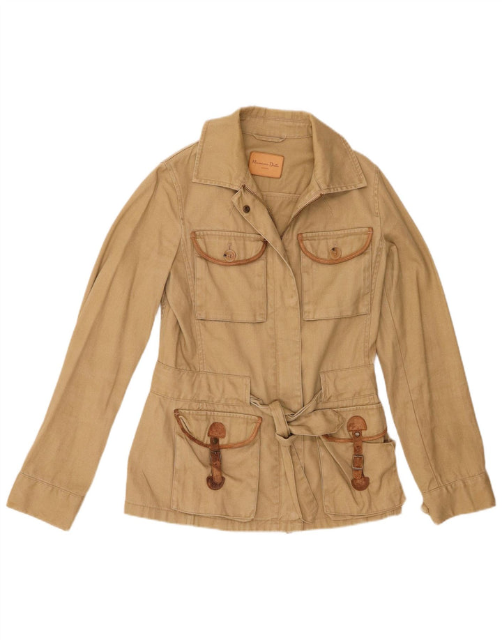 Jaqueta utilitária feminina Massimo Dutti EU 36 XS linho cáqui