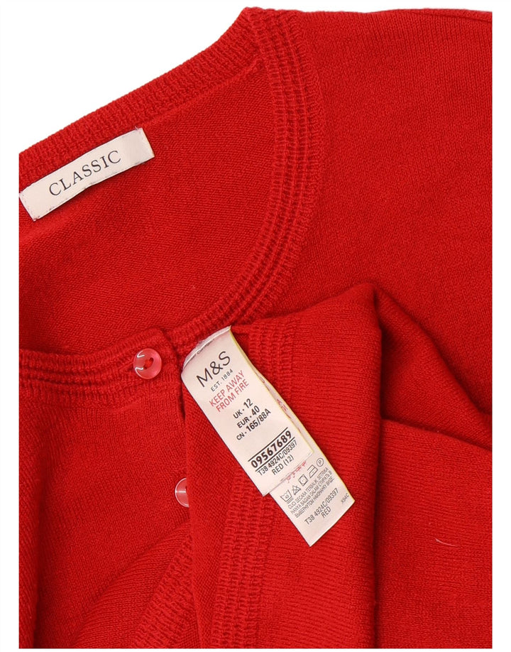 Suéter cardigã feminino Marks & Spencer Classic Fit Reino Unido 12 médio vermelho