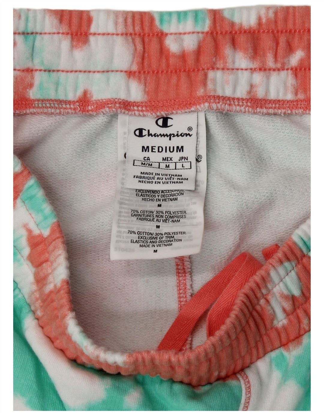Shorts esportivo feminino Champion UK 14 médio multicolorido tie-dye algodão