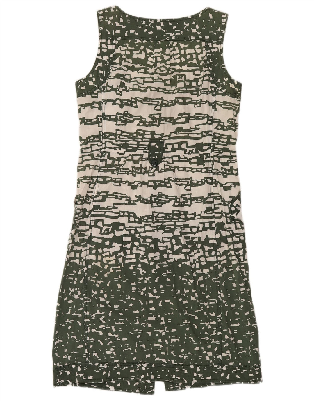 Vestido camisa feminino sem mangas MARELLA Reino Unido 12 verde médio geométrico