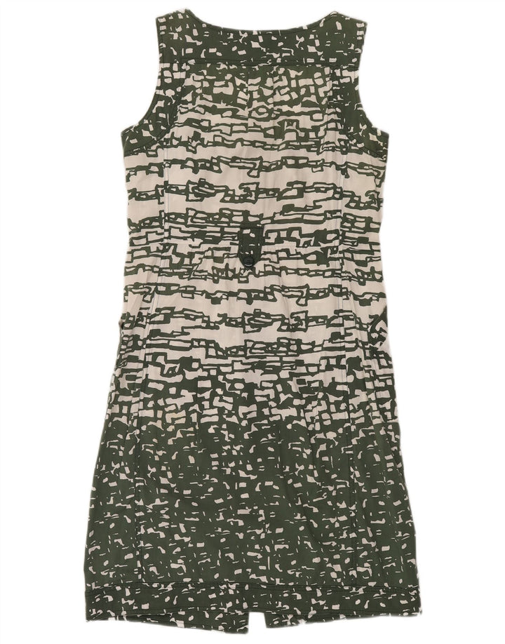Vestido camisa feminino sem mangas MARELLA Reino Unido 12 verde médio geométrico