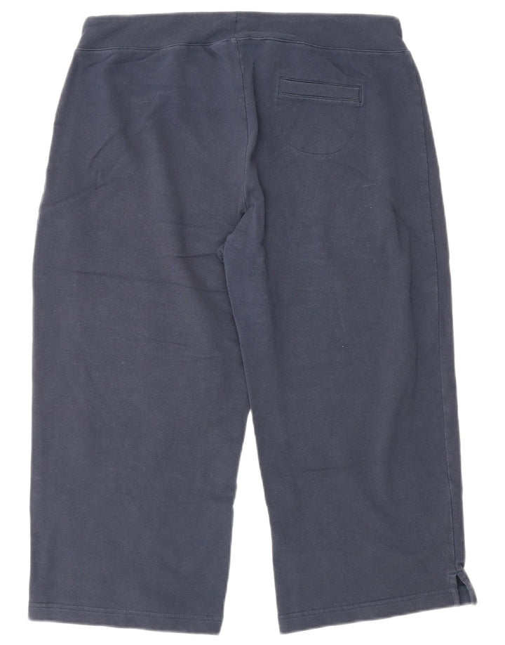Calça de treino capri feminina ELLESSE Reino Unido 12 algodão azul marinho médio