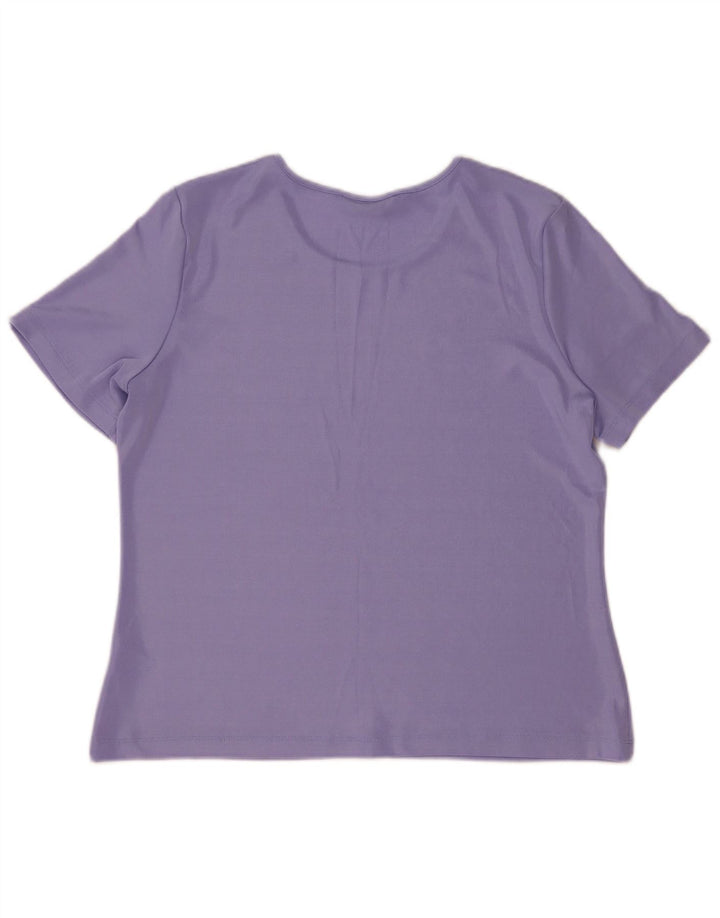 Camiseta feminina Marks & Spencer UK 16 grande poliéster roxo