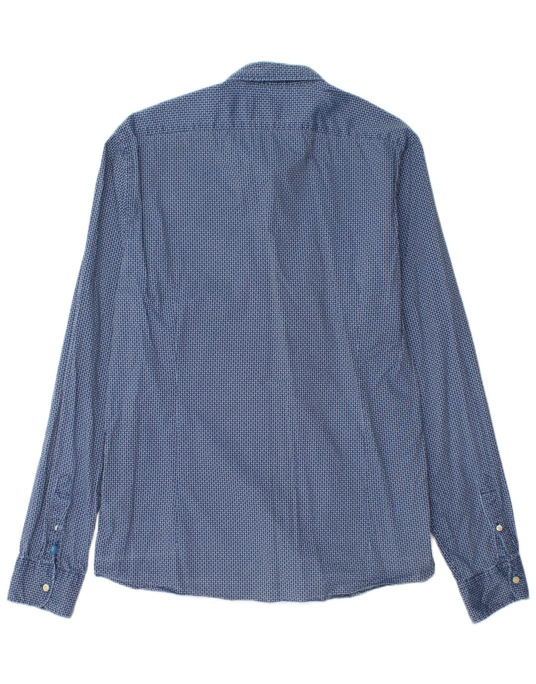 Camisa Slim Masculina Scotch & Soda Grande Algodão Geométrico Azul