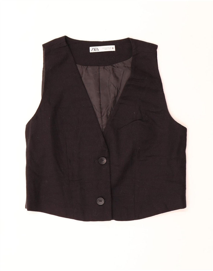 Colete feminino Zara UK 10 pequeno preto