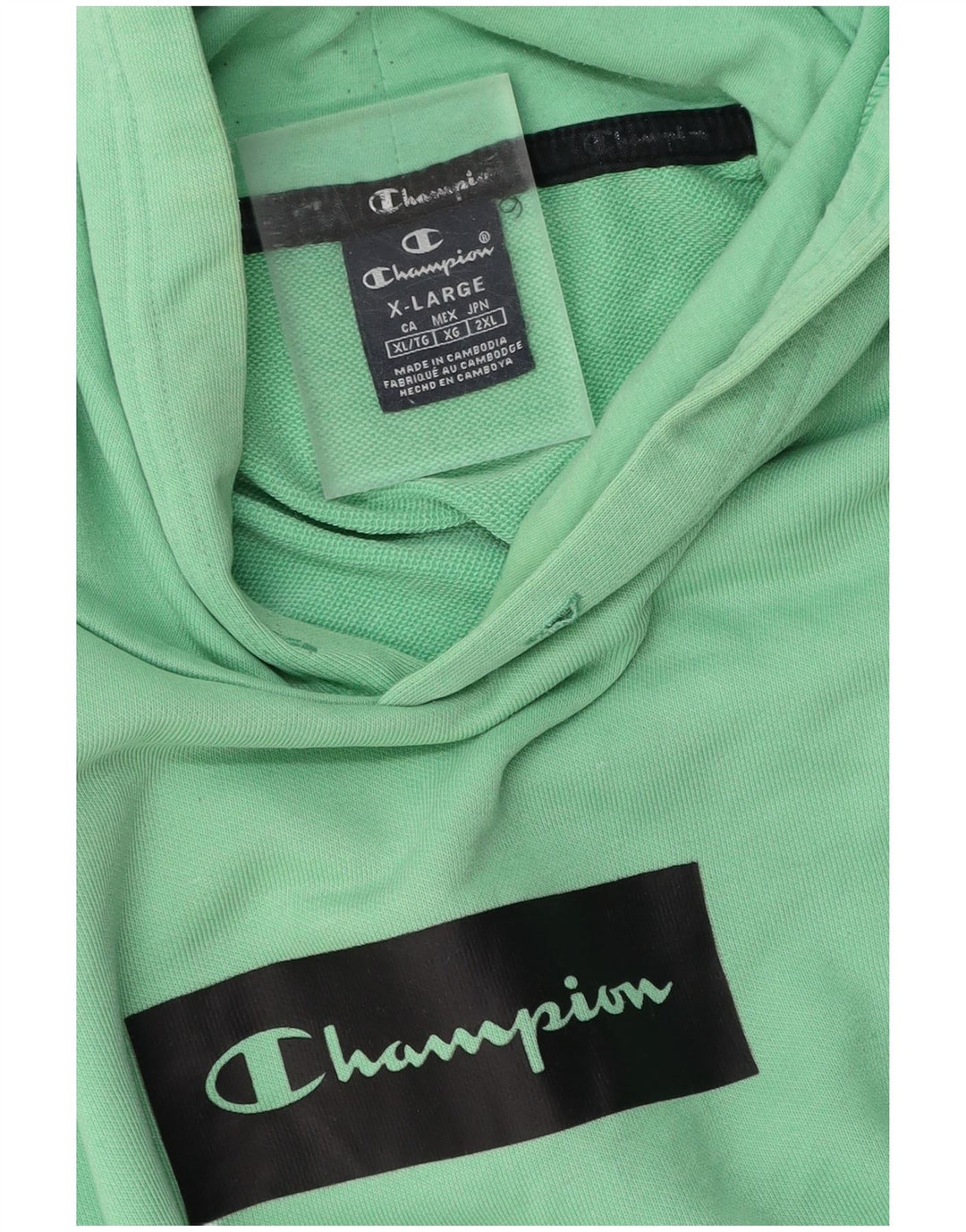 CHAMPION Suéter com capuz gráfico masculino XL verde