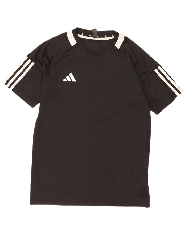 Adidas Mens Aeroready Camiseta Top Pequeno Preto Colorblock Poliéster