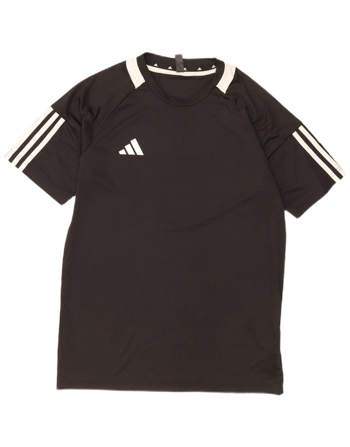 Adidas Mens Aeroready Camiseta Top Pequeno Preto Colorblock Poliéster
