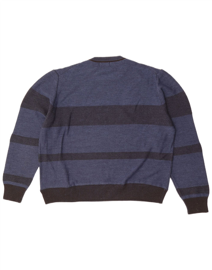 Suéter masculino Re Del Mare com gola redonda e listrado azul grande