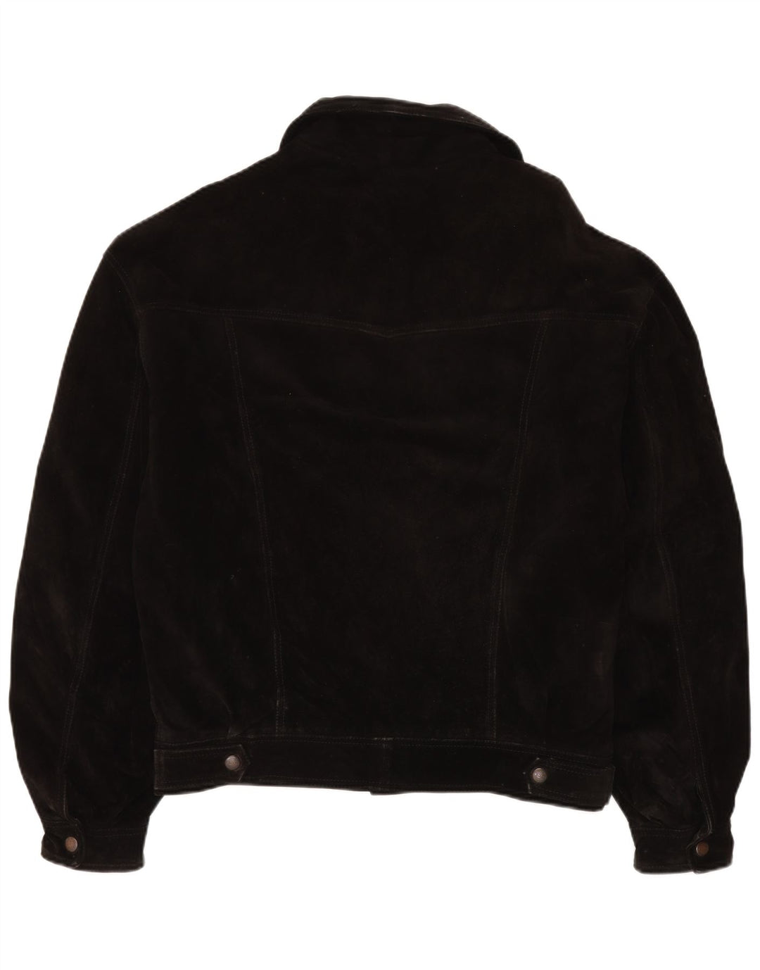 Jaqueta bomber de camurça masculina vintage IT 50 grande couro preto
