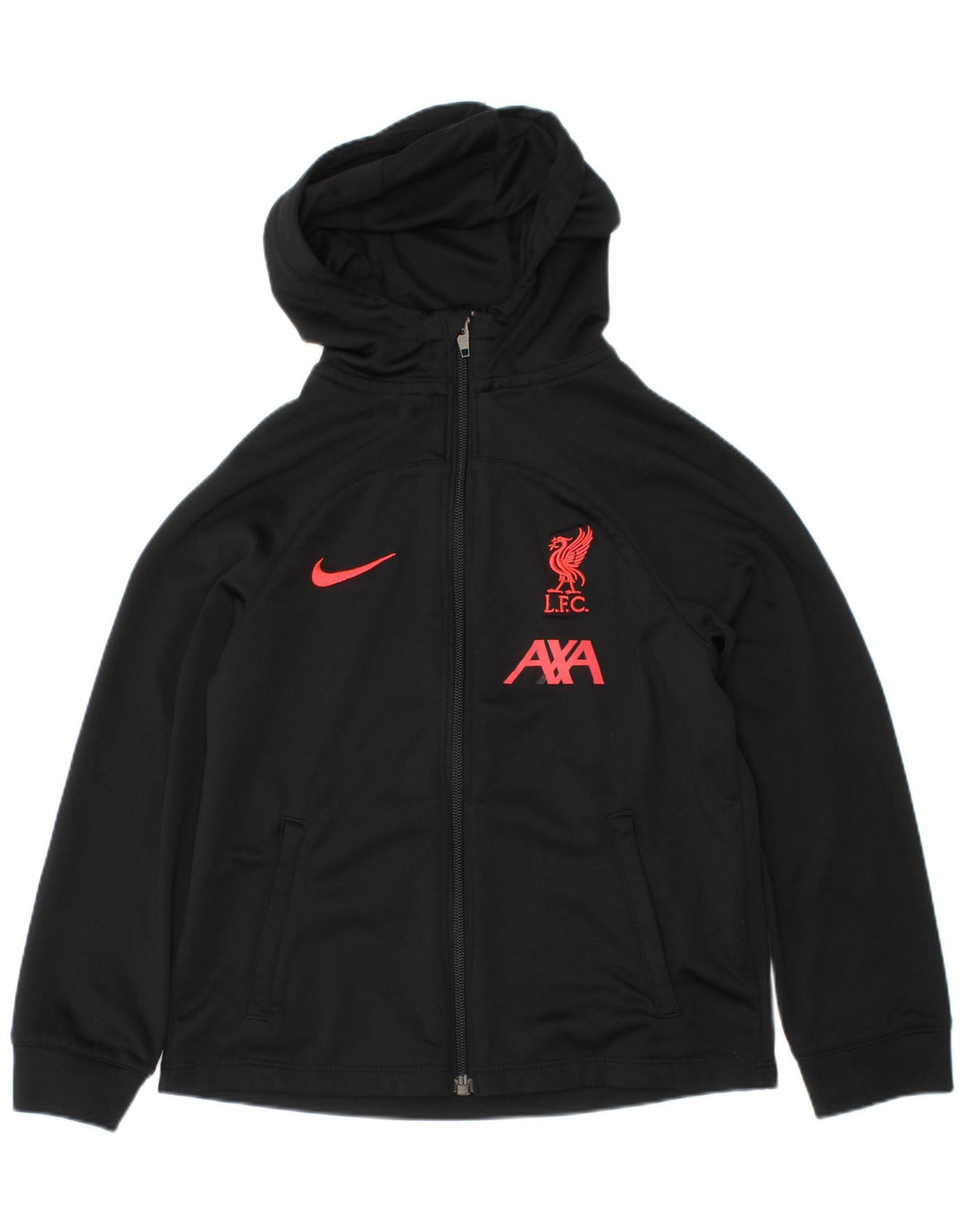 Suéter Nike Boys Liverpool Graphic Zip com capuz 5-6 anos médio preto
