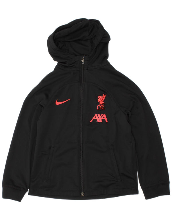 Suéter Nike Boys Liverpool Graphic Zip com capuz 5-6 anos médio preto