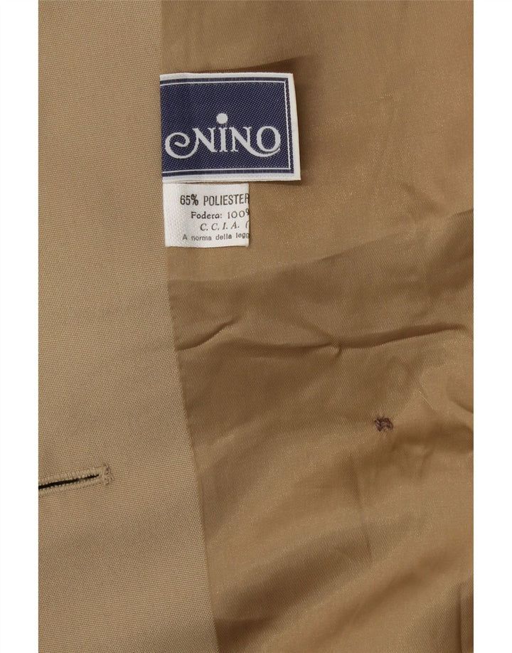 NINO Mens Trench Coat UK 38 Poliéster Bege Médio