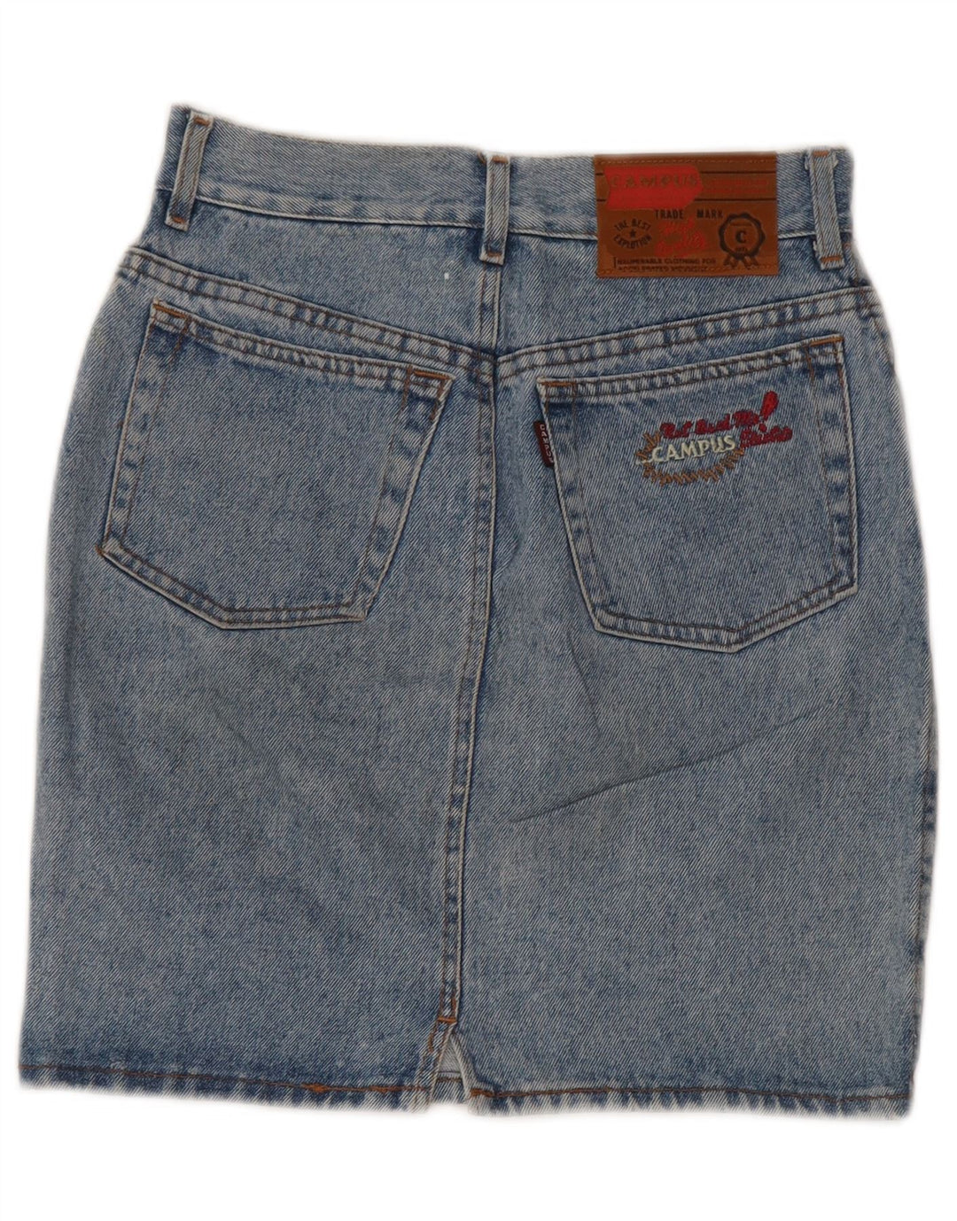 Saia jeans feminina CAMPUS IT 40 pequena W26 algodão azul