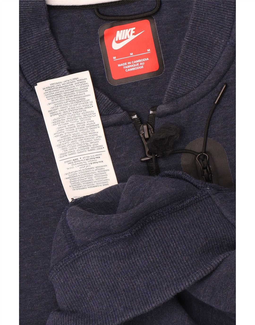 Nike Mens Tracksuit Top Jacket Médio Azul Marinho Algodão