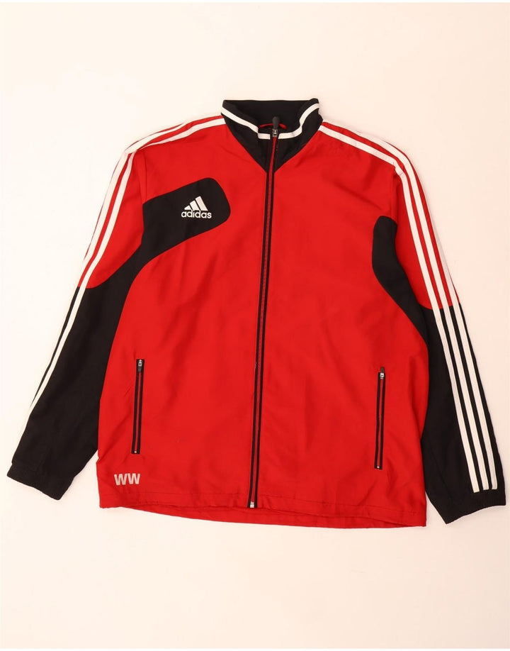 ADIDAS Mens Graphic Tracksuit Top Jacket UK 46/48 XL Vermelho Colorblock
