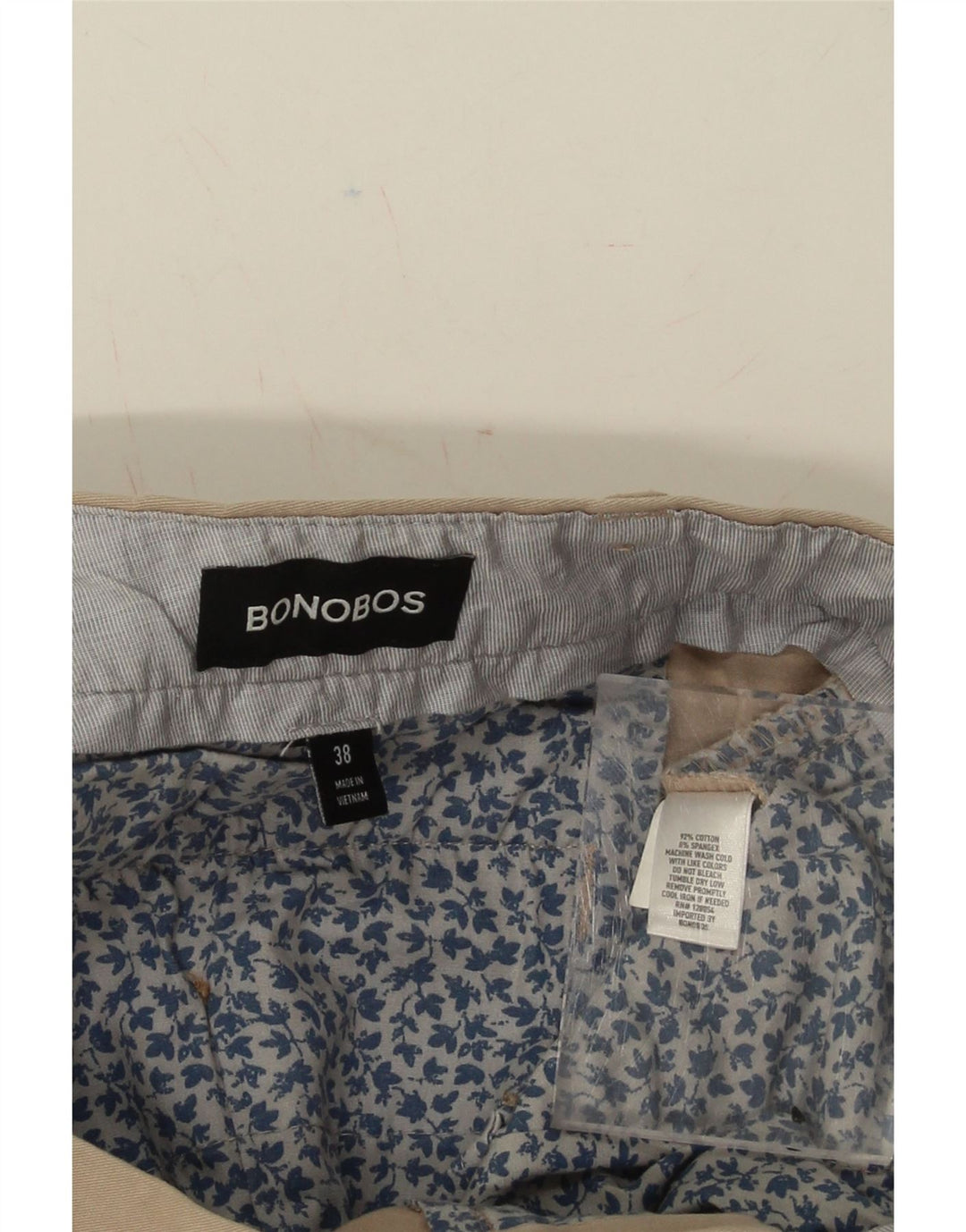 BONOBOS Mens Chino Shorts  W38 XL Beige Cotton Vintage BONOBOS and Second-Hand BONOBOS from Messina Hembry 