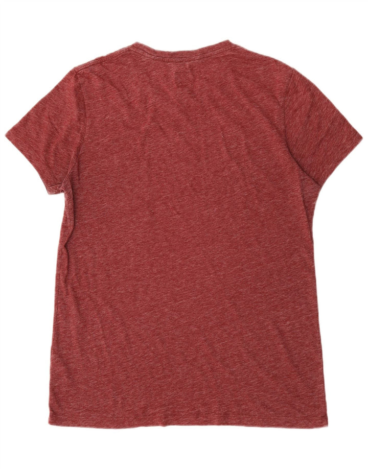 Camiseta masculina Jack Wills grande poliéster manchado cor de vinho