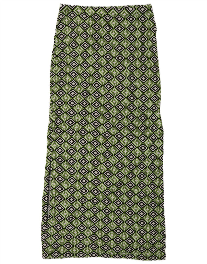 Saia maxi feminina MICHAEL KORS média W30 verde geométrica