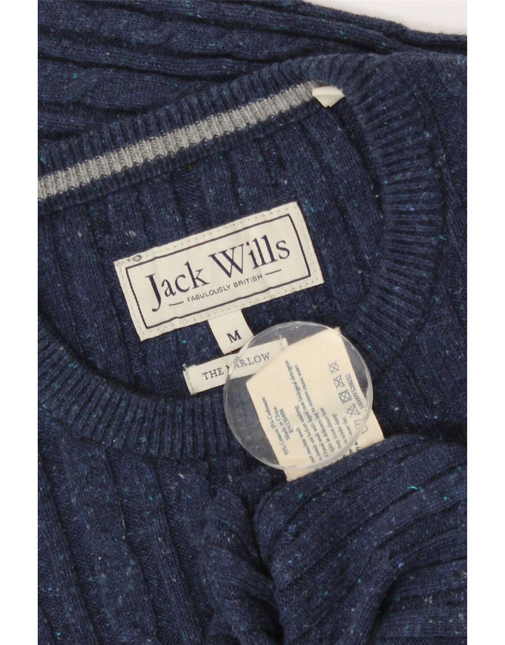 Suéter masculino Jack Wills com gola redonda, algodão azul marinho médio