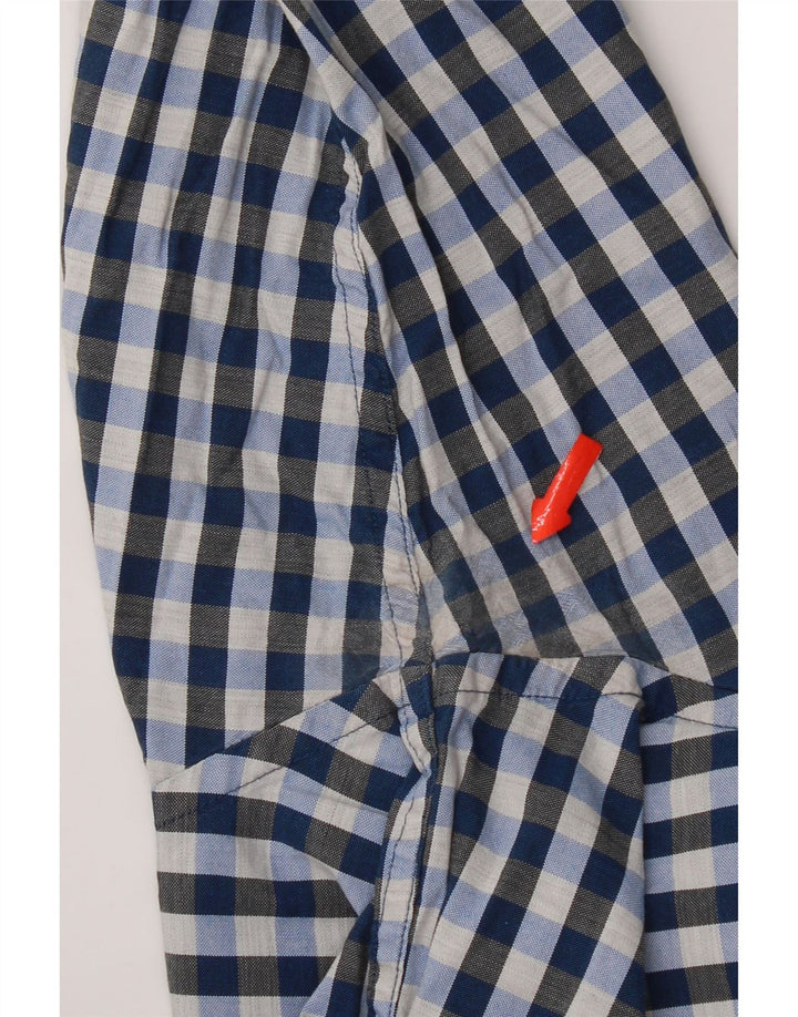 Camisa masculina Gant Regular Fit tamanho 39/40 15 1/2 algodão guingão azul médio