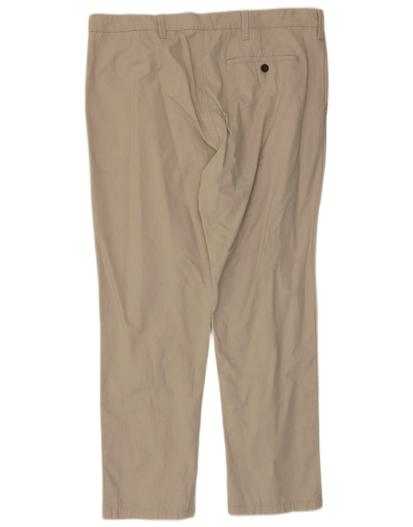 Calça casual masculina cônica Marks & Spencer W38 L29 algodão bege