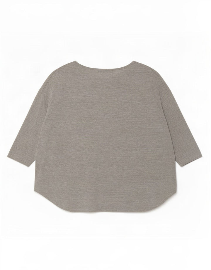Topshop feminino oversized manga 3/4 Reino Unido 12 viscose cinza médio